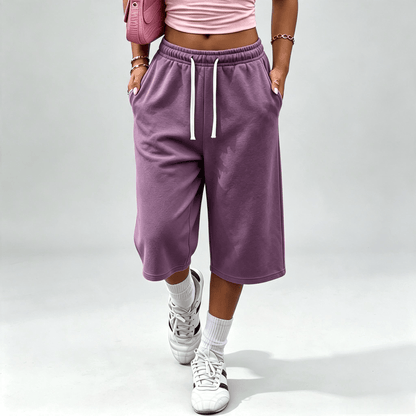 End of Summer Sale:Women's wide-leg capri pants with pockets