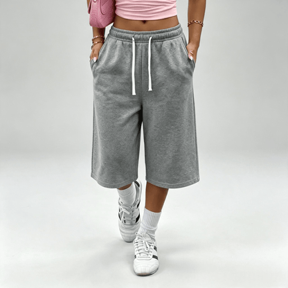 End of Summer Sale:Women's wide-leg capri pants with pockets