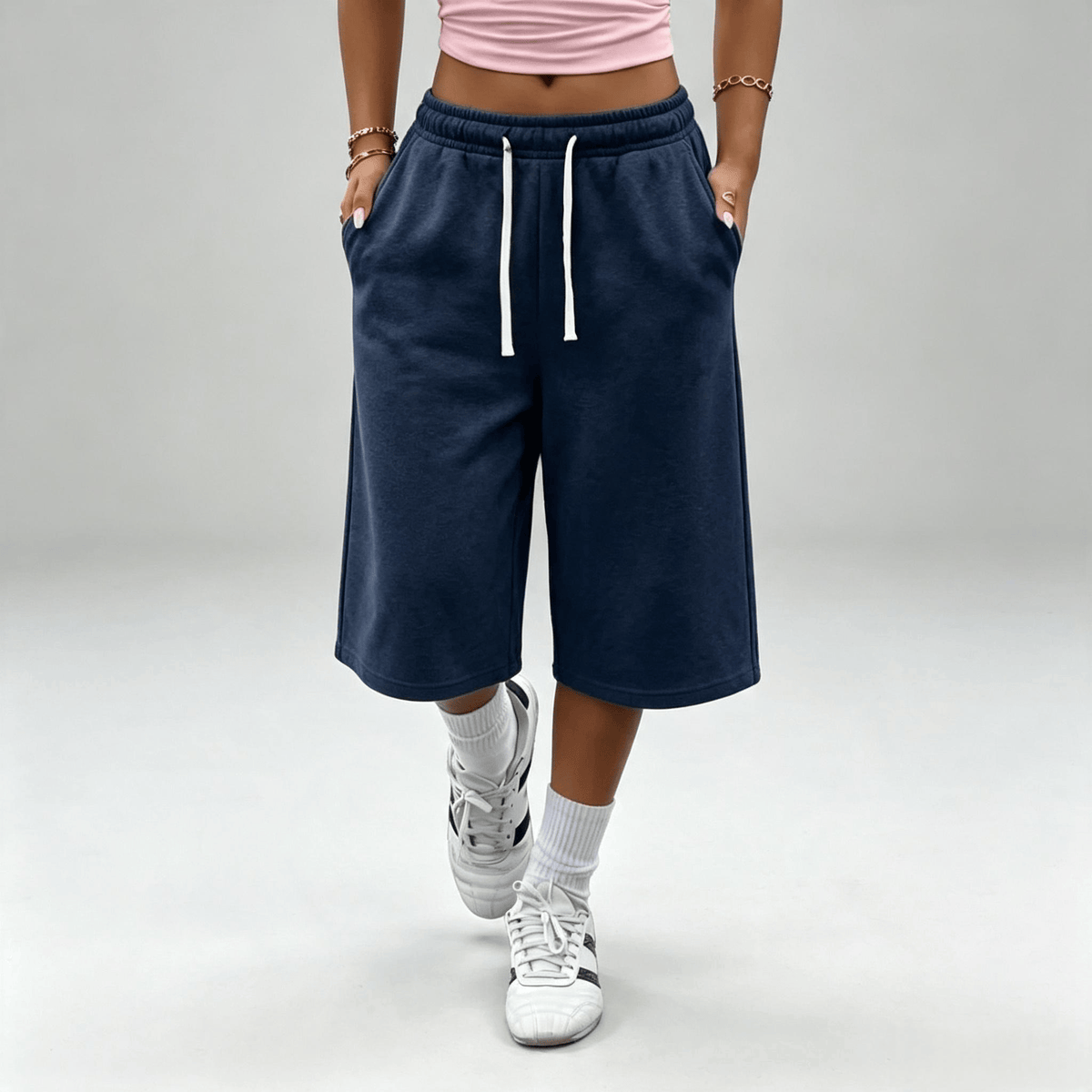End of Summer Sale:Women's wide-leg capri pants with pockets