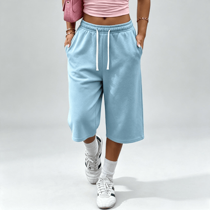 End of Summer Sale:Women's wide-leg capri pants with pockets